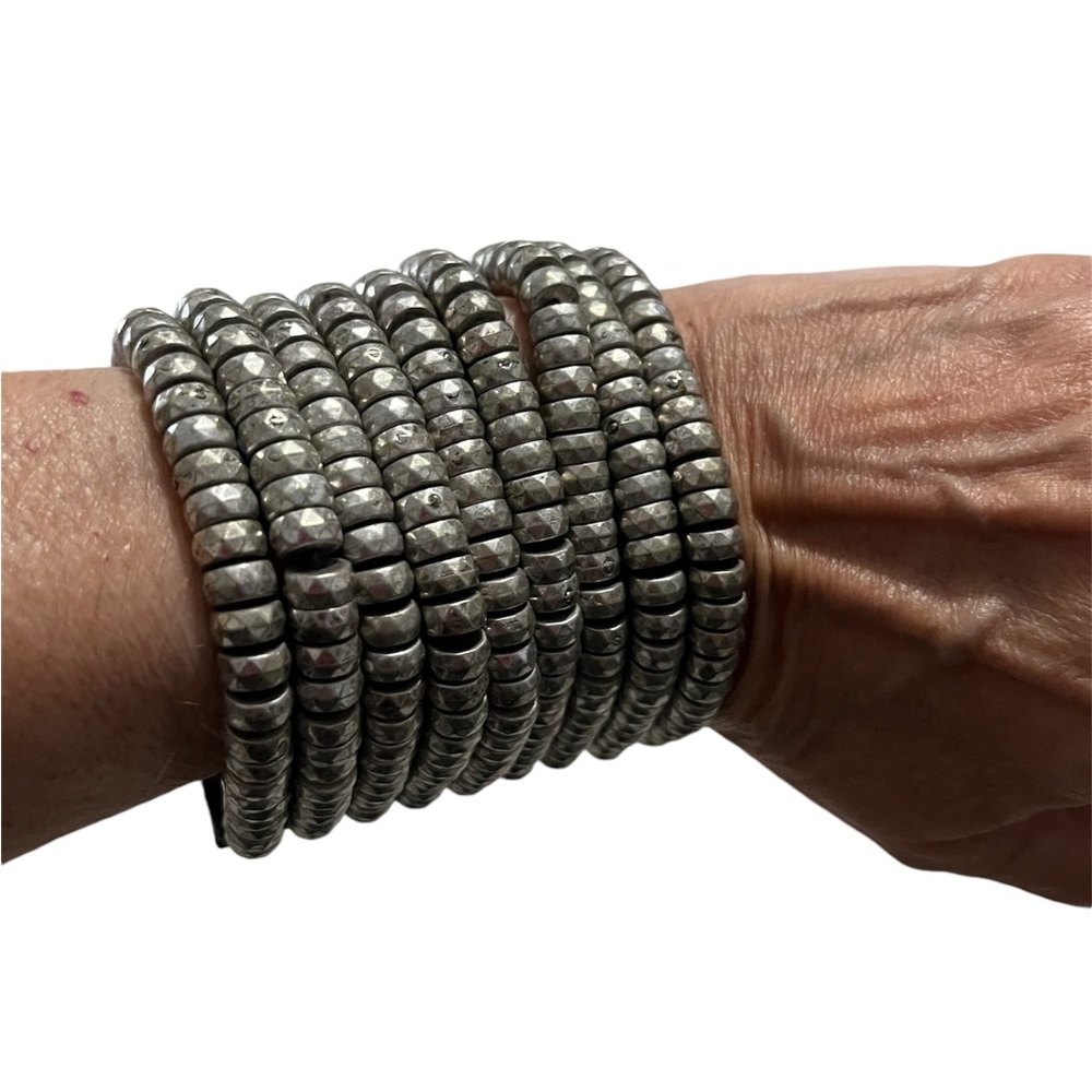 SILVER BEADED STRAP BRACELET